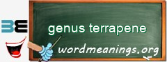 WordMeaning blackboard for genus terrapene